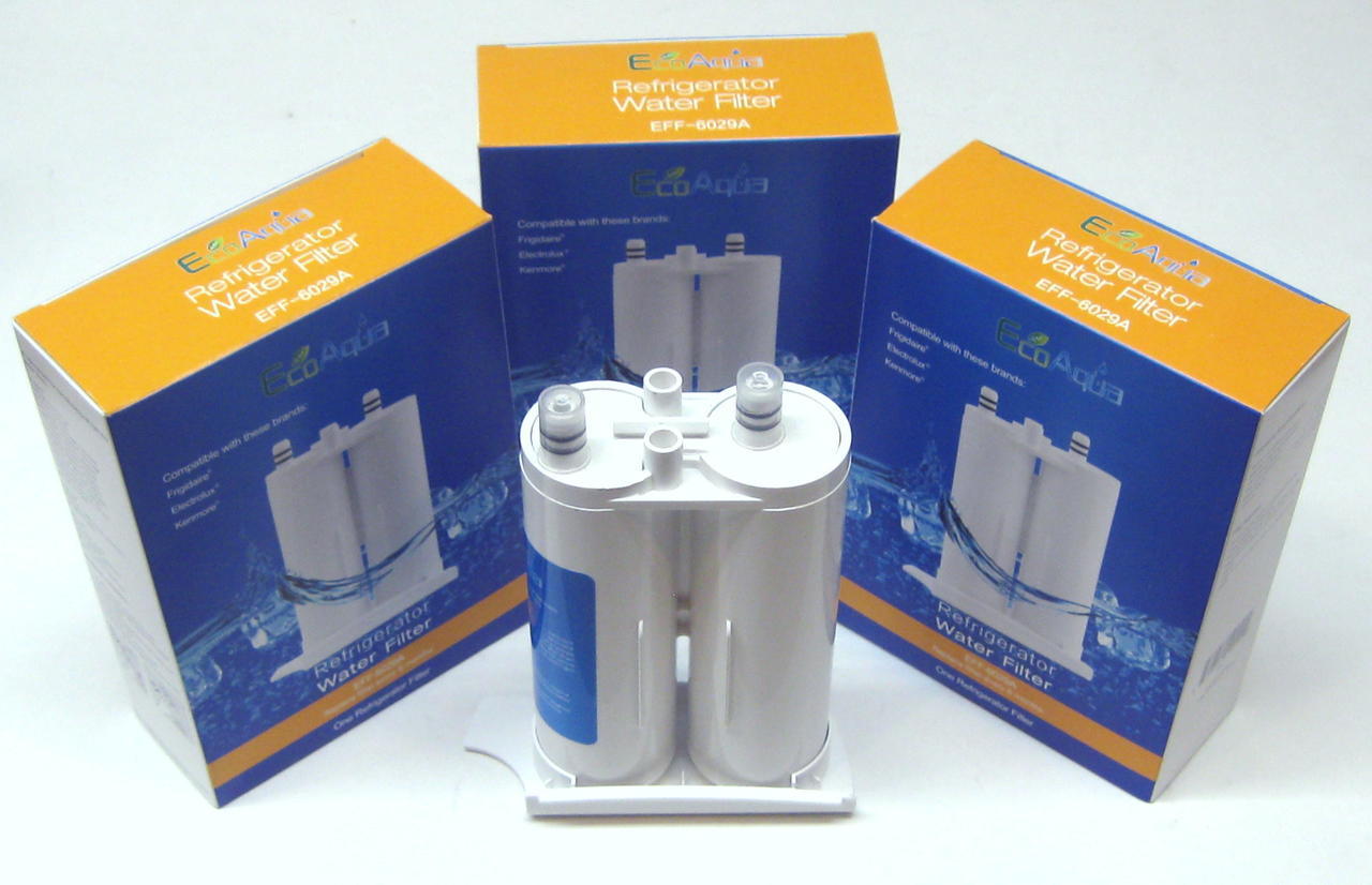 EcoAqua Refrigerator Water Filter <3 PACK> for Frigidaire Electrolux WF2CB